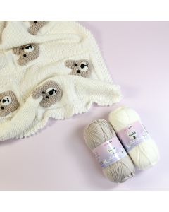 Knitted Baby Bear Blanket in WoolBox Imagine Lullaby Baby DK