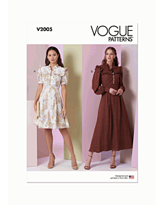 Vogue Sewing Pattern V2005(H5) Misses' Dress-Two Lengths & Sleeve Variations  6-8-10-12-14
