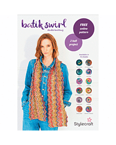 Stylecraft Zigzag Scarf Knitting Pattern Kit in Batik Swirl DK