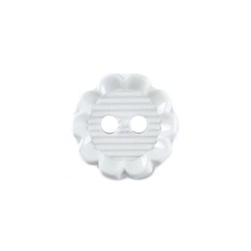 Milward Carded Buttons Flower Rubber White 15mm Pack of 3