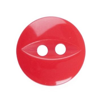 Milward Carded Buttons Fish Eye Red 16mm Pack of 6