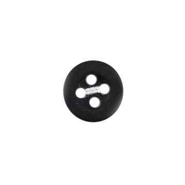 Milward Carded Buttons Rimmed 4 Hole Black 10mm Pack of 6