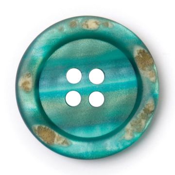 Milward Carded Buttons Rimmed 4 Hole Turquoise 22mm Pack of 3
