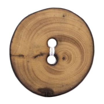 Milward Carded Buttons Wooden Beige 25mm Pack of 2