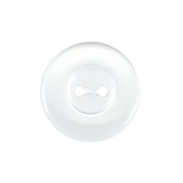 Milward Carded Buttons Rimmed 2 Hole White 16mm Pack of 5