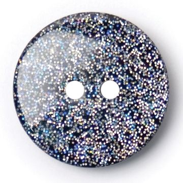 Milward Carded Buttons Round Glitter Black 17mm Pack of 3