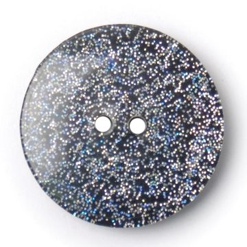 Milward Carded Buttons Round Glitter Black 22mm Pack of 2