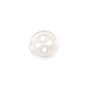 Milward Carded Buttons Rimmed 4 Hole White 10mm Pack of 8