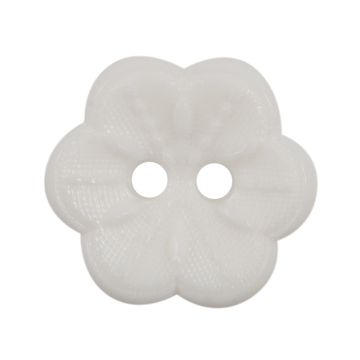 Milward Carded Buttons Flower White 15mm Pack of 4