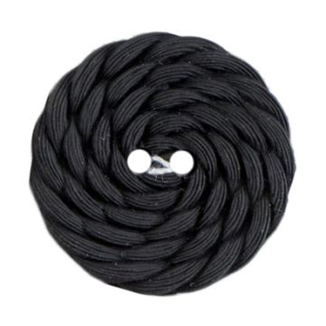 Milward Carded Buttons Rope Pattern 2 Hole Black 27mm Pack of 2