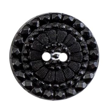 Milward Carded Buttons Patterned 2 Hole Black 25mm Pack of 2