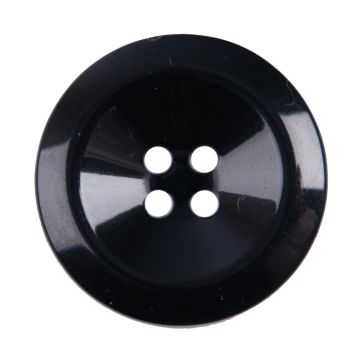 Milward Carded Buttons Round Shiny 4 Hole Black 17mm Pack of 3