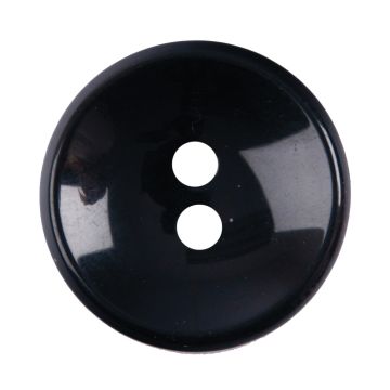 Milward Carded Buttons Round Shiny 2 Hole Black 25mm Pack of 2