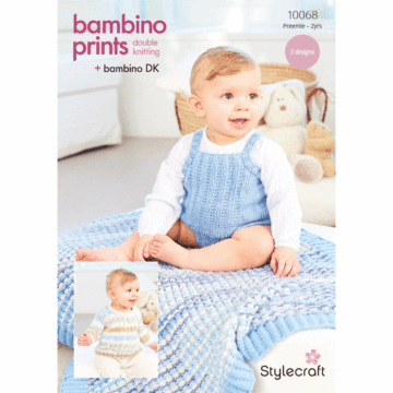 Stylecraft Bambino Prints DK Babies Sweaters&Blanket 10068 Knitting PDF  
