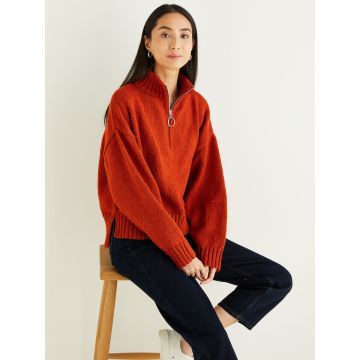 Hayfield Soft Twist DK Ladies Half Zip Sweater Pattern 10335 81cm-137cm