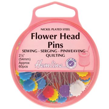 Hemline Flower Flat Head Pins  54mm x 0.58mm