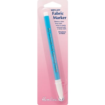 Hemline Fabric Marker Wipe Off Wash Out Blue 