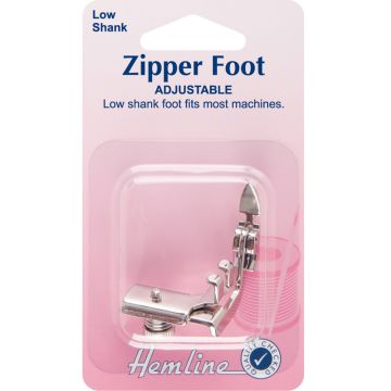 Hemline Zipper Foot Adjustable  