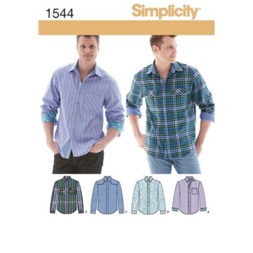 Simplicity Sewing Pattern 1544 (AA) - Mens Tops 1544.AA 34-42
