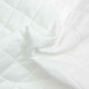 2oz Quilted Poly Cotton Nylon Backed Fabric White 150cm