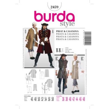 Burda Sewing Pattern 2459 - Pirate and Casanova Costume 36-48 X02459BURDA 36-48