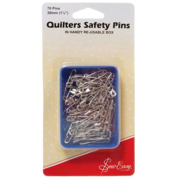 Sew Easy Quilters Open Plated Safety Pins  30mm