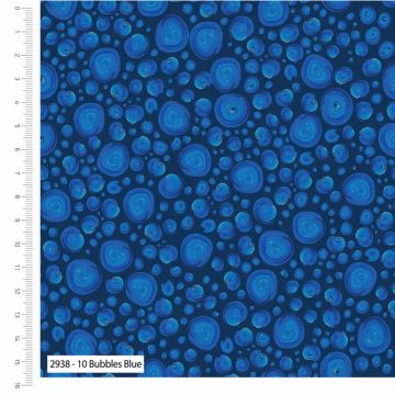 British Waterways Bubbles Fabric Blue 110cm