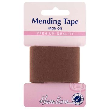 Hemline Iron-On Mending Tape Brown 35mm x 100cm