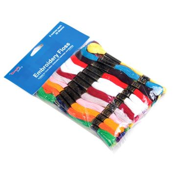 Cotton Embroidery Thread Floss Pack Bright Mix 8m x 36
