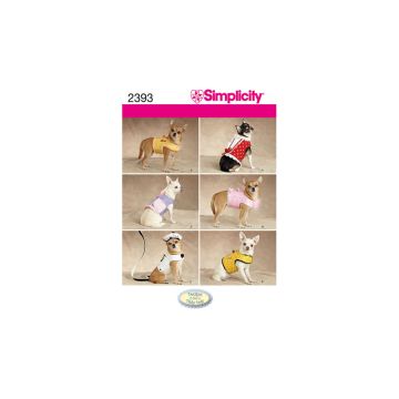 Simplicity Sewing Pattern 2393 (A) - Pet Accessories XXS-M SS2393.A XXS-M