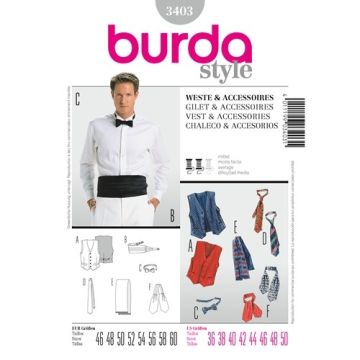 Burda Sewing Pattern 3403 - Vest and Accessories One Size X03403BURDA ONE/SIZE