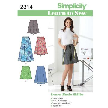 Simplicity Sewing Pattern 2314 (A) - Misses Skirts 6-18 SS2314.A 6-18
