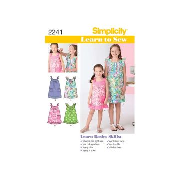 Simplicity Sewing Pattern 2241 (HH) - Childrens Dresses Age 3-6 SS2241.HH Age 3-6