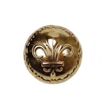 Metal Crest Dome Dill Button Gold 25mm