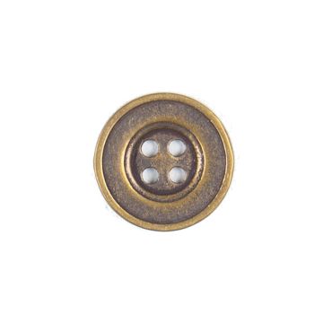 Metal Crest Dill Button Antique Gold 18mm
