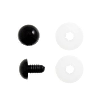 Solid Toy Eyes Black 9mm - 8 Pack