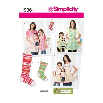 Simplicity Sewing Pattern 1936 (A) - Misses & Childrens Aprons S-L 1936.A S M L