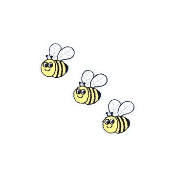 Three Bees Motif Code A Yellow Black 2.1 x 2.5cm