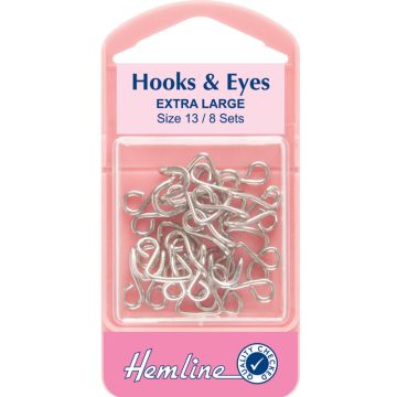 Hemline Hook and Eyes Nickle Size 13