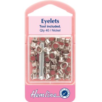 Hemline Eyelets With Tool Nickel 5mm