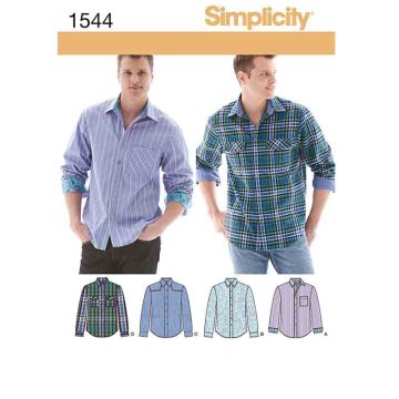 Simplicity Sewing Pattern 1544 (BB) - Mens Tops 1544.BB 44-52