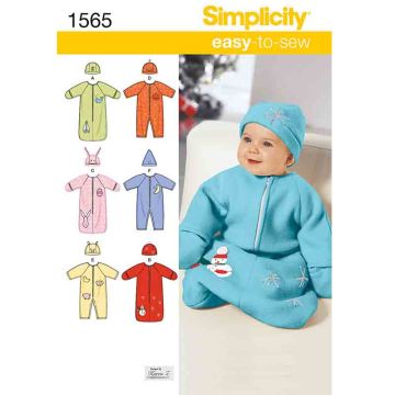 Simplicity Sewing Pattern 1565 (A) - Babies Casual XXS-S 1565.A XXS-S
