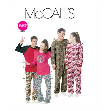 McCall's Sewing Pattern Unisex Sleepwear M6251 XS-M