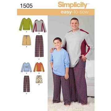 Simplicity Sewing Pattern 1505 (A) - Mens & Boys Tops S-XXXXXL 1505.A S - XXXXXL