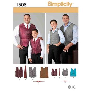 Simplicity Sewing Pattern 1506 (A) - Mens & Boys Tops S-XXXXXL 1506.A S - XXXXXL