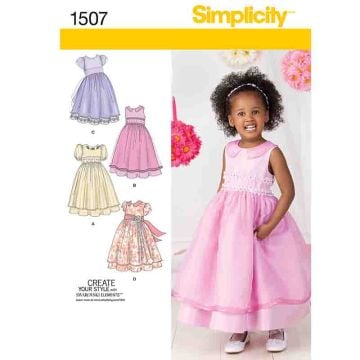 Simplicity Sewing Pattern 1507 (BB) - Childrens Special Occasion Age 4-8 1507.BB Age 4 - 8