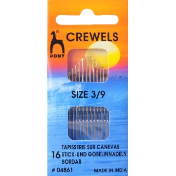 Pony Hand Sewing Needles: Crewels  3 to 9