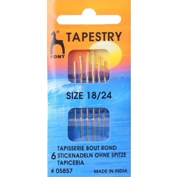 Pony Hand Sewing Needles: Tapestry  18 to 24