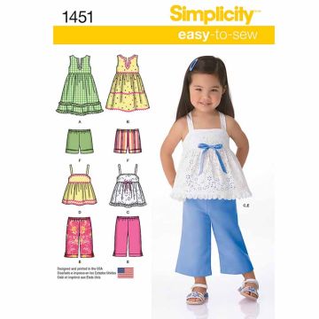 Simplicity Sewing Pattern 1451 (A) - Toddlers Dresses Age 6 Months-4 1451.A Age 6 Months-4