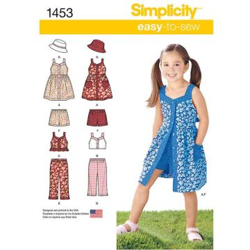 Simplicity Sewing Pattern 1453 (A) - Childrens Casual Age 3-8 1453.A Age 3-8